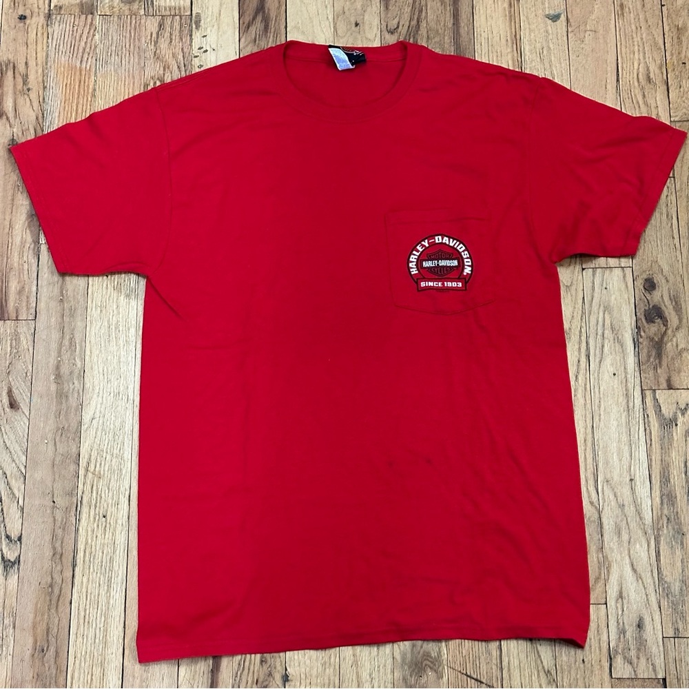 Las Vegas Harley-Davidson Red Pocket Short Sleeve T-shirt size Medium